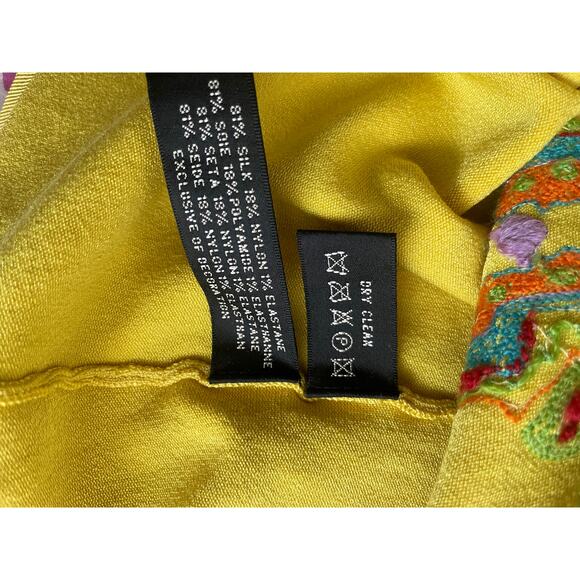 Ralph Lauren Black Label Yellow Silk Blend Paisley Halter Top • Size L - Picture 8 of 8
